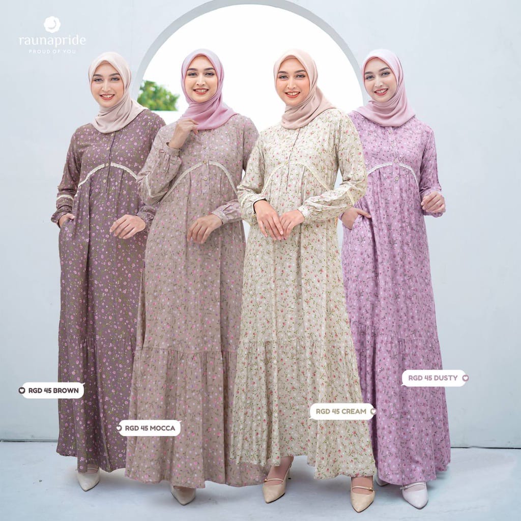 Rauna RGD 45 - Gamis Rauna Terbaru 2022 - Gamis Motif Kekinian