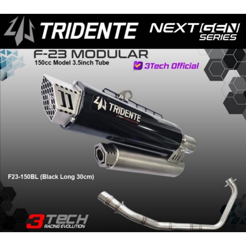 FULLSET TRIDENTE F23 NEXTGEN KNALPOT RACING 3TECH 3 SUARA ORIGINAL GARANSI RESMI