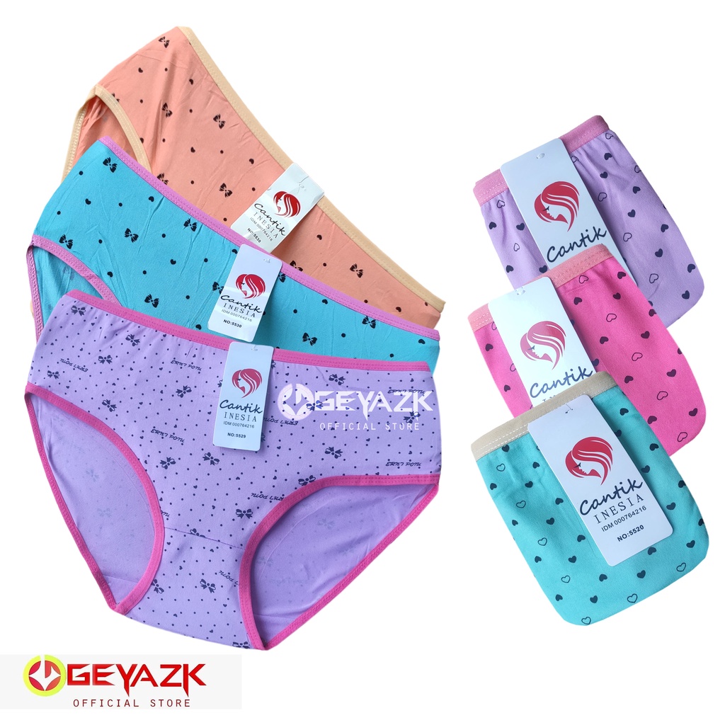3 Pcs Celana Dalam Anak Remaja Motif Cd Perempuan