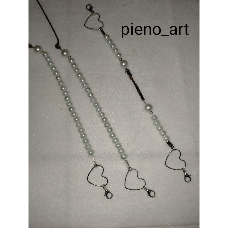 set konektor&strapmasker tali kombinasi mutiara putih 6mm