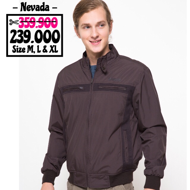  Jaket  Nevada  Bomber Taslan Cokelat Shopee Indonesia