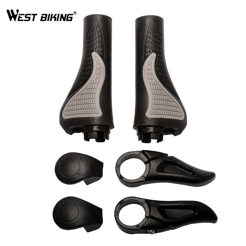 BISA COD TaffSPORT West Biking Gagang Sepeda Rubber Ergonomic Grip MTB Handlebar - BT1001 - Black