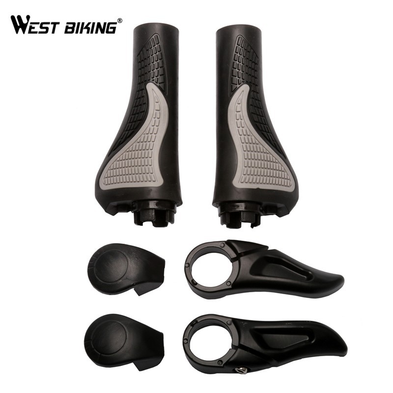 TaffSPORT West Biking Gagang Sepeda Rubber Ergonomic Grip MTB Handlebar - BT1001 - Black