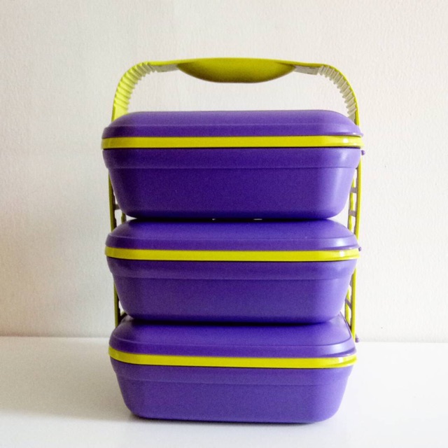 Sale Private Collection Rantang Tupperware Picnic Set Trio - Ungu / Lime