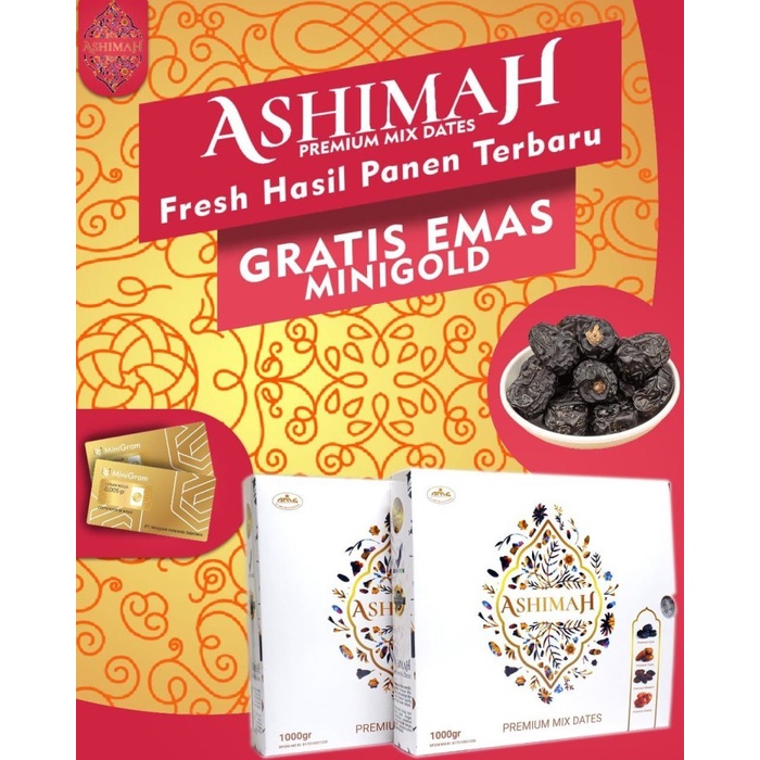 

Kurma AJWA PREMIUM "Ashimah" 1kg Grade-A Madinah Free Minigold