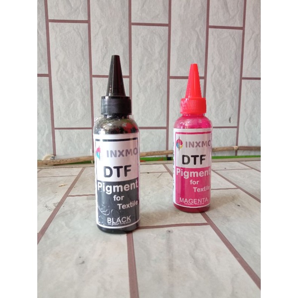 Tinta DTF Inxmo merah dan hitam