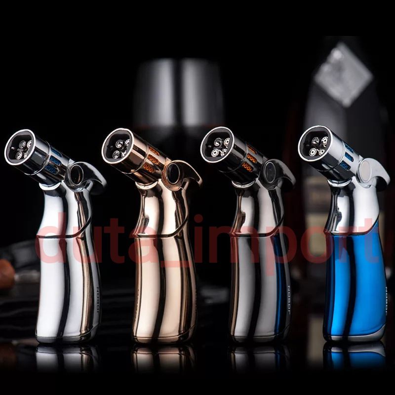 JOBON 4 Jet Flame Turbo Lighter Blue Fire Spray Gun Powerful/Korek Api Biru Gas Isi Ulang Keren