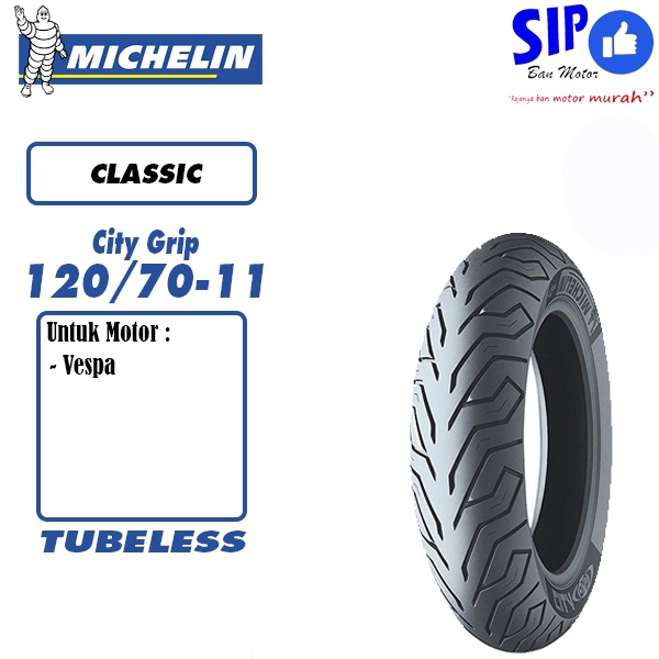 Ban motor Vespa Michelin City Grip 120 70 11 Tubeless