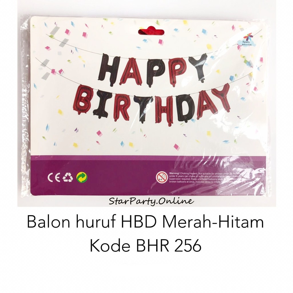 Balon Foil Huruf Happy Birthday Set / Balon HBD Emas Silver Pink Biru Rainbow