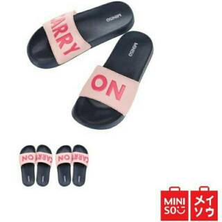  Miniso  Women Letter Slippers Sandal  Wanita Carry  On 