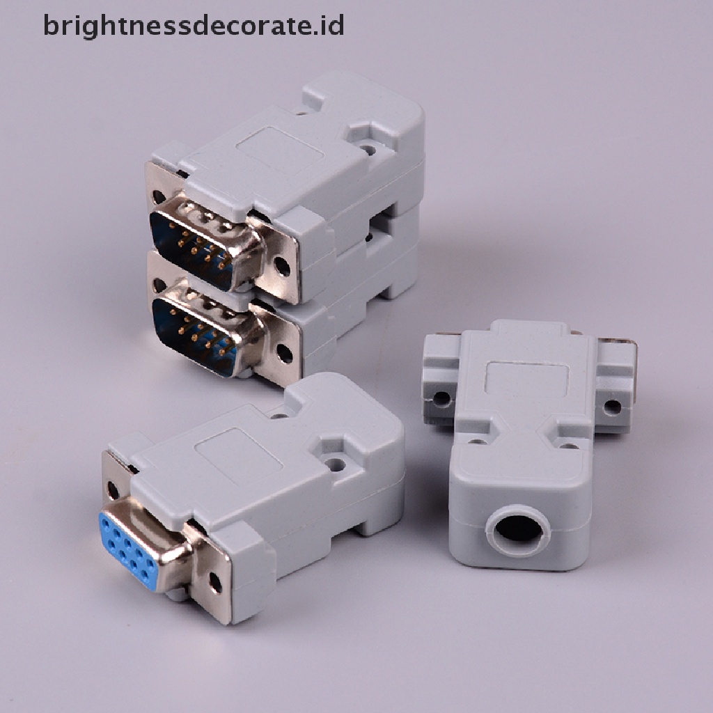 2 Set Rs232 Db9 Female Socket Plug Connector 9 Pin Tembaga Rs232 Dengan Case