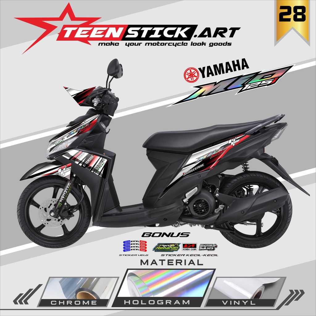 STRIPING MIO M3- STRIPING VARIASI HOLOGRAM YAMAHA MIO M3 2021 RACING