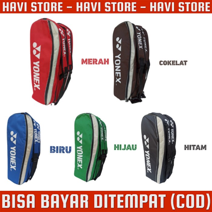 Tas Raket Badminton 2 Resleting - Cokelat Murah