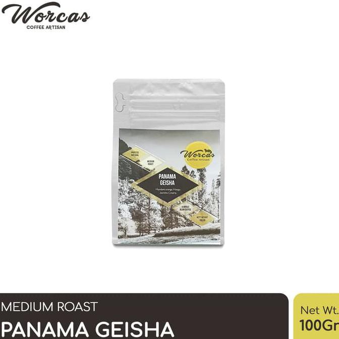 

Kopi- WORCAS Arabica Panama Geisha "Natural" 100gr - Medium Roasted Coffee - KOPI BIJI -Biji-Kopi.