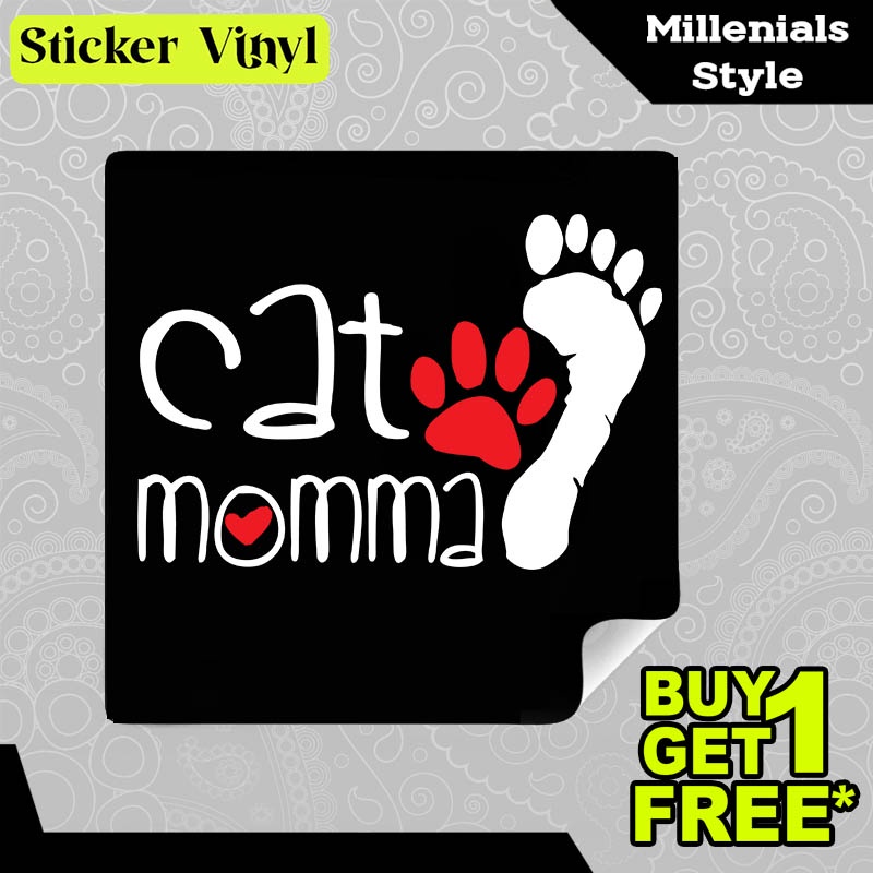 

Stiker Sticker Cat Momma Gambar Unik Desain Keren dan Kekinian Aesthetic Bahan Vinyl Satuan Anti Air