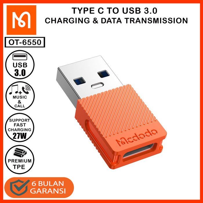 MCDODO OT-6550 / OT-6970 Converter  Type C Female to USB Male 3.0 - Extension Data Transmission - Garansi Resmi 6 Bulan