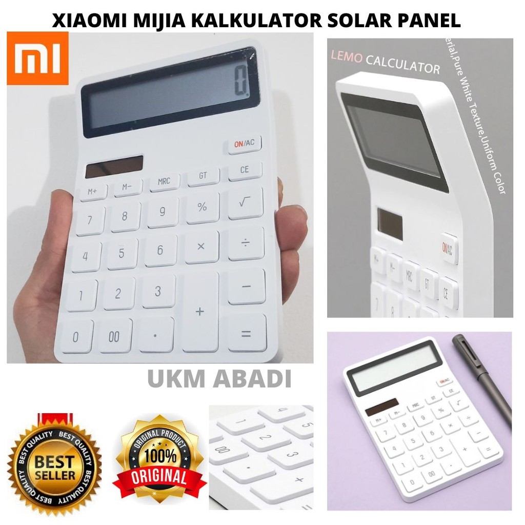 Xiaomi Mijia Solar Panel Kalkulator Elektronik Akuntansi K1214 Putih 111113