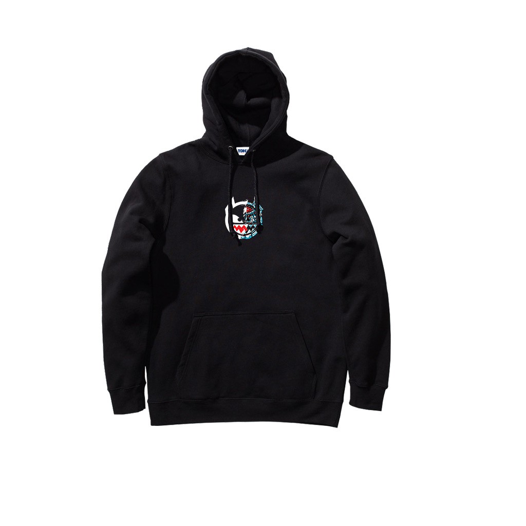 TDH HALF PULLOVER HOODIE BLACK