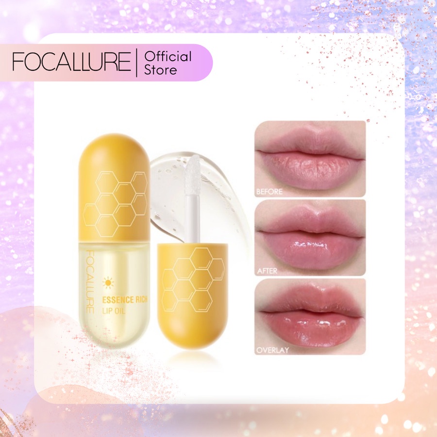 ★ BB ★ FOCALLURE Essence Rich Lip Oil | Pure Natural Lip Oil Soften Moisturized Repaired Multi-uses Waterproof Lip care | FA330