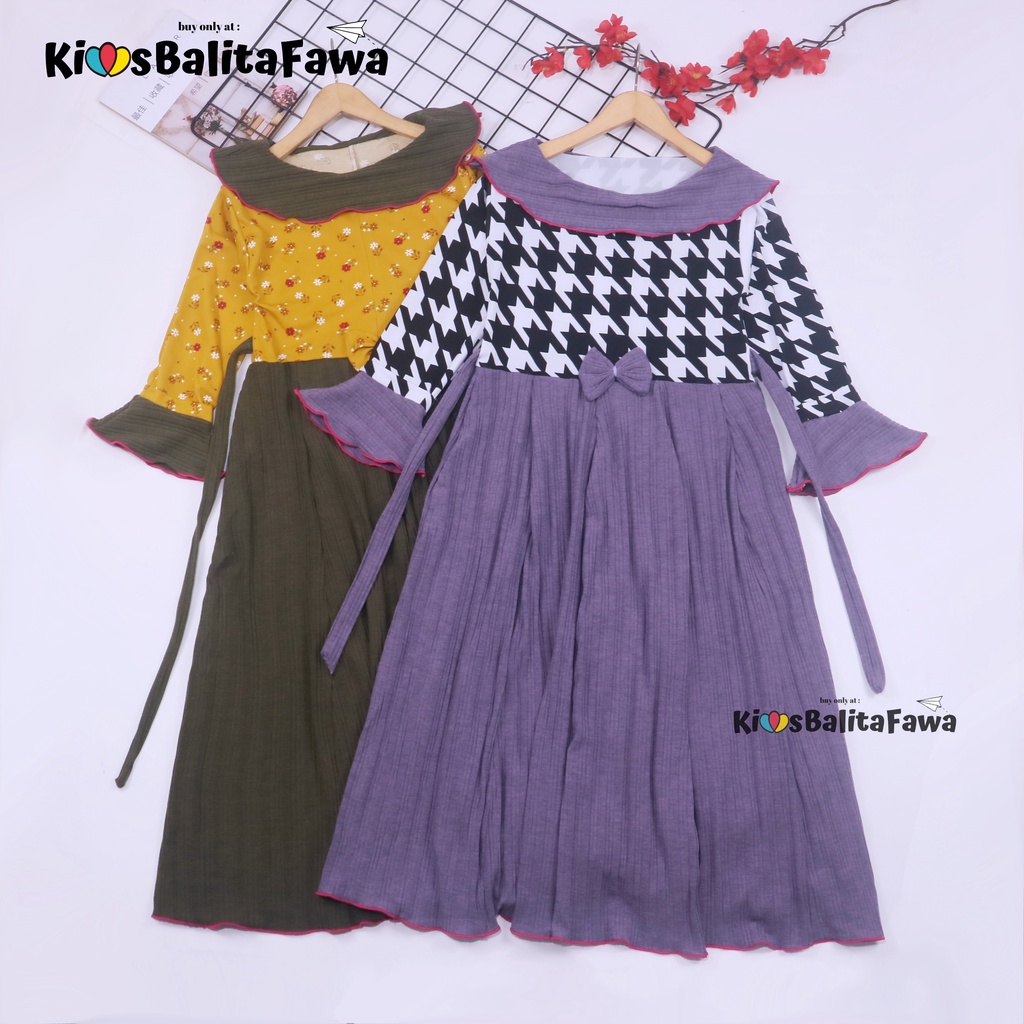 Long Dress Jessika uk 6-7 Tahun [EXPORT] Dres Ngaji Baju Anak Perempuan Panjang Murah Gamis Muslim