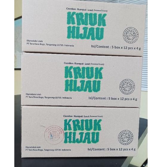

BIG DISKON Rumput Laut KRIUK HIJAU Halal | 1 box | 12 pcs ✩ 853