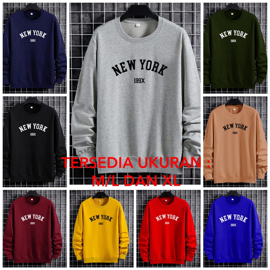 BISA COD / ALIPIO FASHION - BAJU SWEATER NY 199X / sweater keren / sweater terbaru