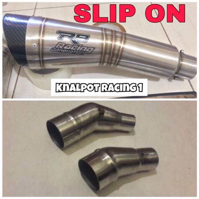 Knalpot racing R9 H2 SLIP ON NINJA250R FI RR MONO R25 MT25 CBR250 CBR250RR READY STOCK