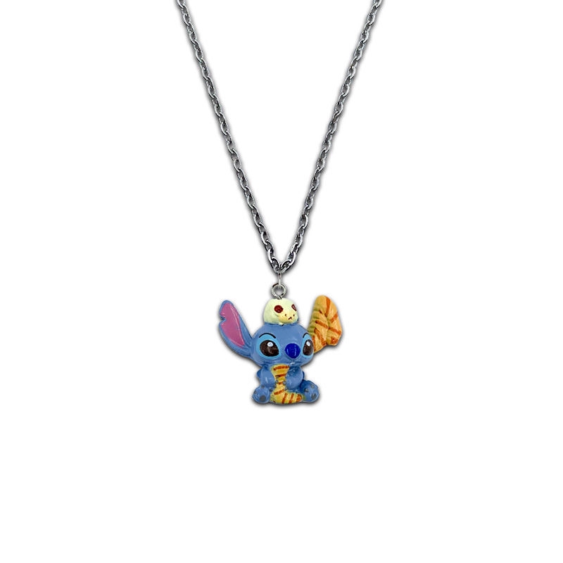 Stitch Kartun childlike Kalung Laki-Laki Lucu all-match Liontin Perempuan Kepribadian Sederhana Hadiah Pasangan