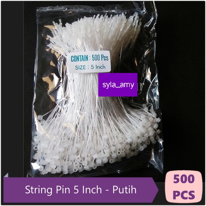 

String Pin Putih Benang Label Hang Tag 5 Inch
