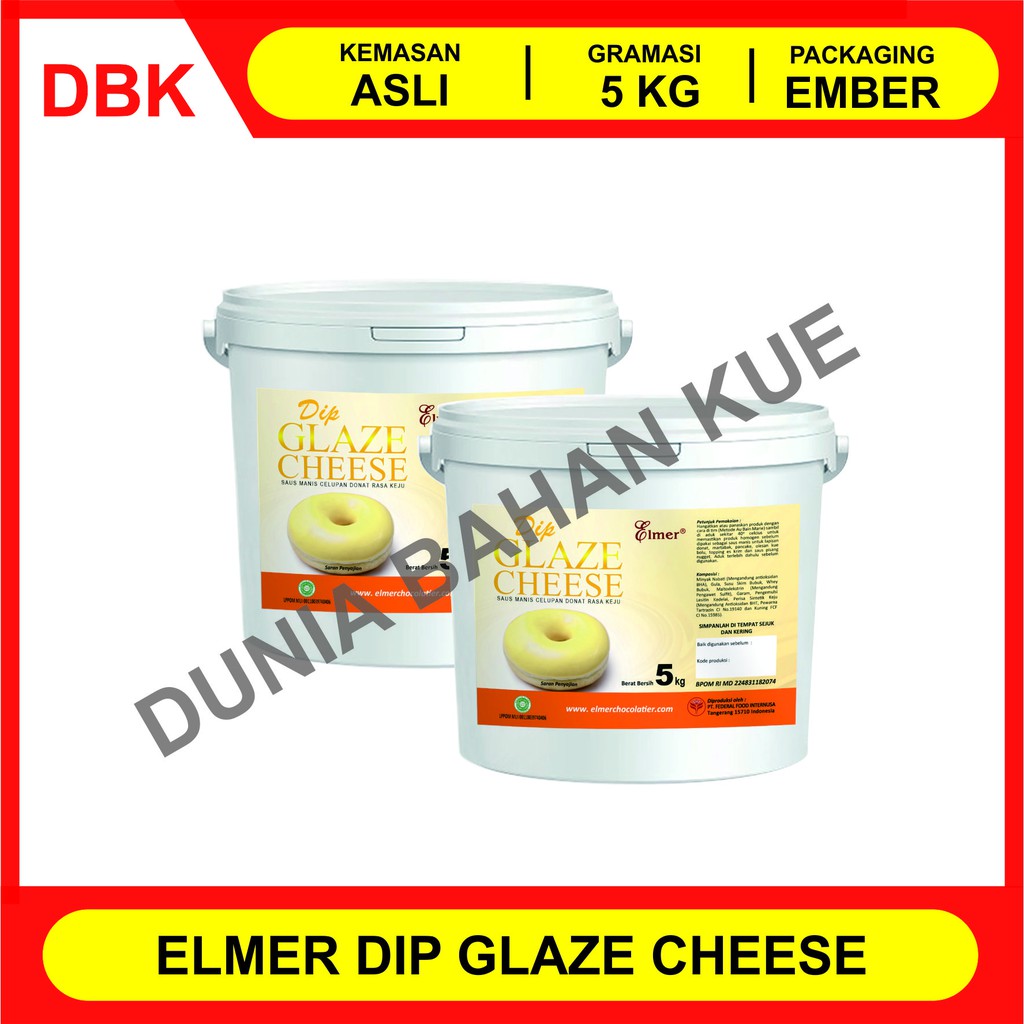

ELMER DIP GLAZE 5 KG - TOPPING DONAT PISANG NUGGET - CHEESE KEJU