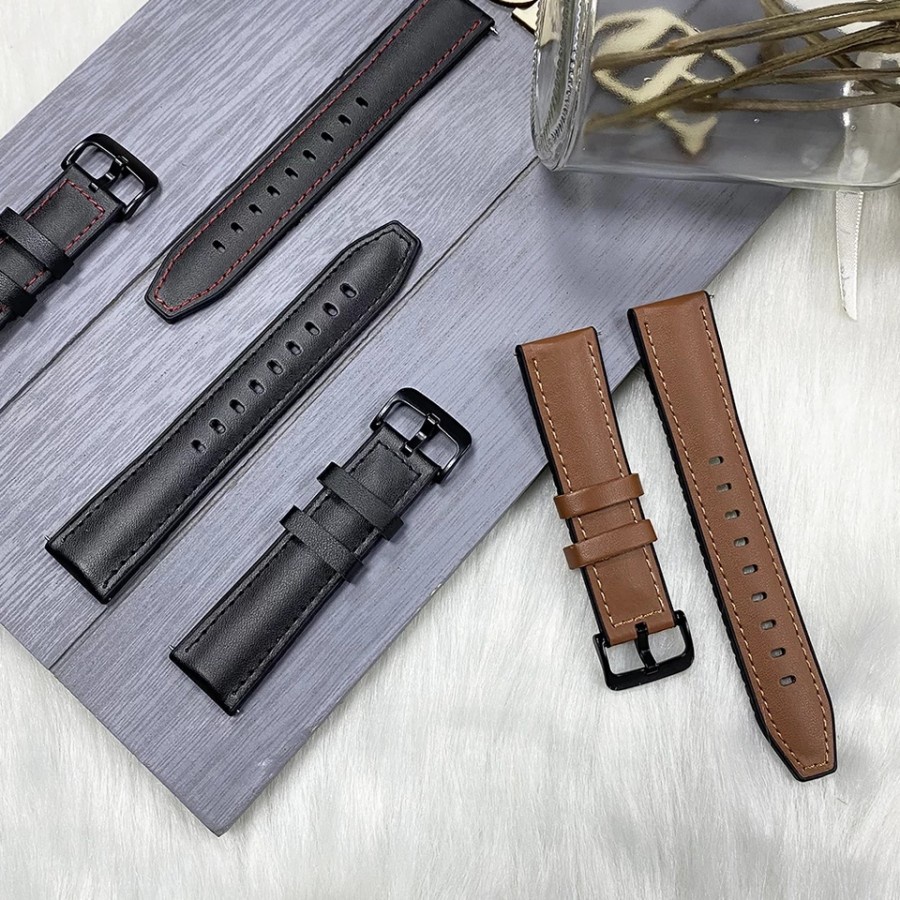 TALI JAM STRAP XIAOMI MI WATCH 46MM MODEL KULIT LEATHER RUBBER 22MM