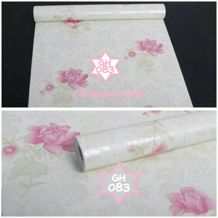 Wallpaper 45Cm X 10Meter Red White Flower Walpaper Dinding Wallpaper Stiker Bunga Mawar Dsr Soft Pink Wallpaper 3D-4