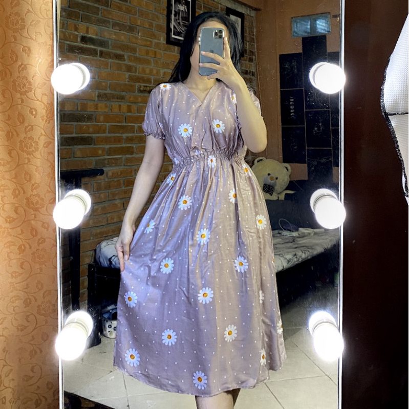 Sapasara - Dress Fuji Jumbo Daster Rayon Adem Kerut Dada LD 120 Non Busui Friendly Daster Motif Terbaru Etalase 1