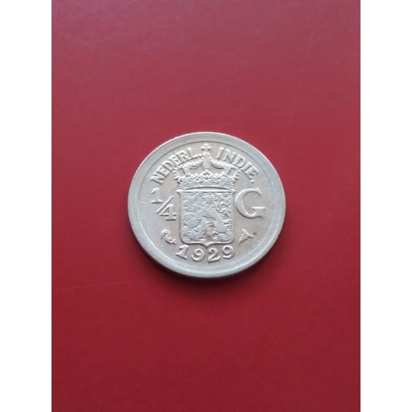Koin Kuno 1/4 Gulden tahun 1929