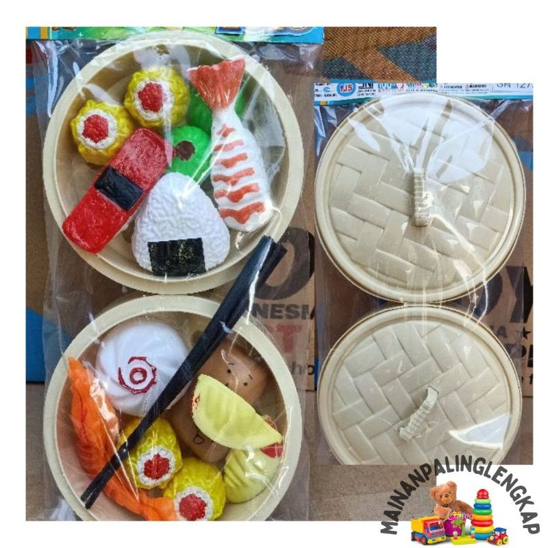 Mainan Anak Double Dimsum Package / Mainan Makanan Jepang Dimsum Delicius Food Isi 2 Pcs