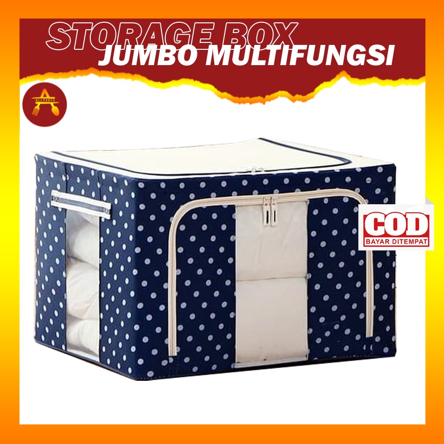 Storage Box Pakaian Kotak Serbaguna Jumbo Kotak Penyimpanan Multifungsi Container Kontainer Box Besar 66 Liters Frame Baja