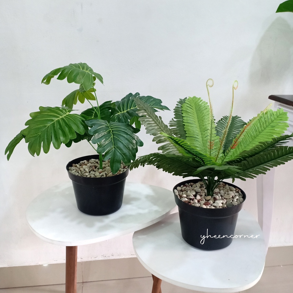 ARTIFICIAL PLANTS tanaman hias plastik TANAMAN KELADI SIKAS PHILODENDRON SEMI LATEX