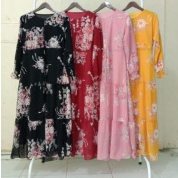 3PCS 1KG GAMIS SERUTI MOTIF / GAMIS CERUTI MOTIF TERBARU 2020 / GAMIS CERUTI TERBARU