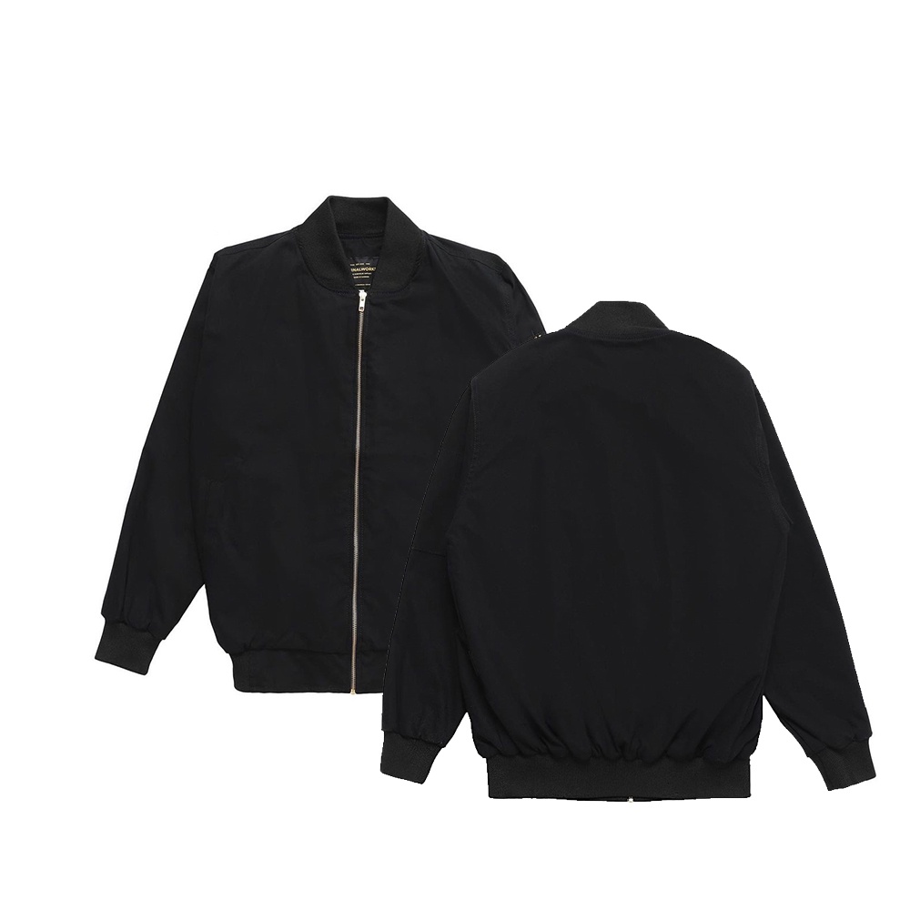 ETERNALWORKS APOLLO BLACK CLASSIC BOMBER JACKET - JAKET BOMBER - JAKET CANVAS