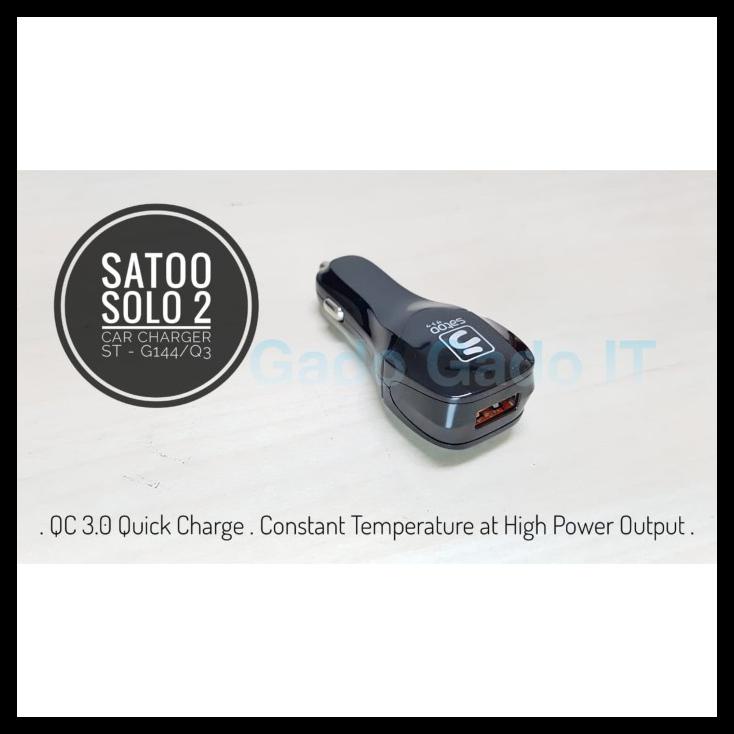 Car Charger Satoo Solo 2 1Port Usb Qc 3.0 Quick Charge (G144/Q3) - Hitam