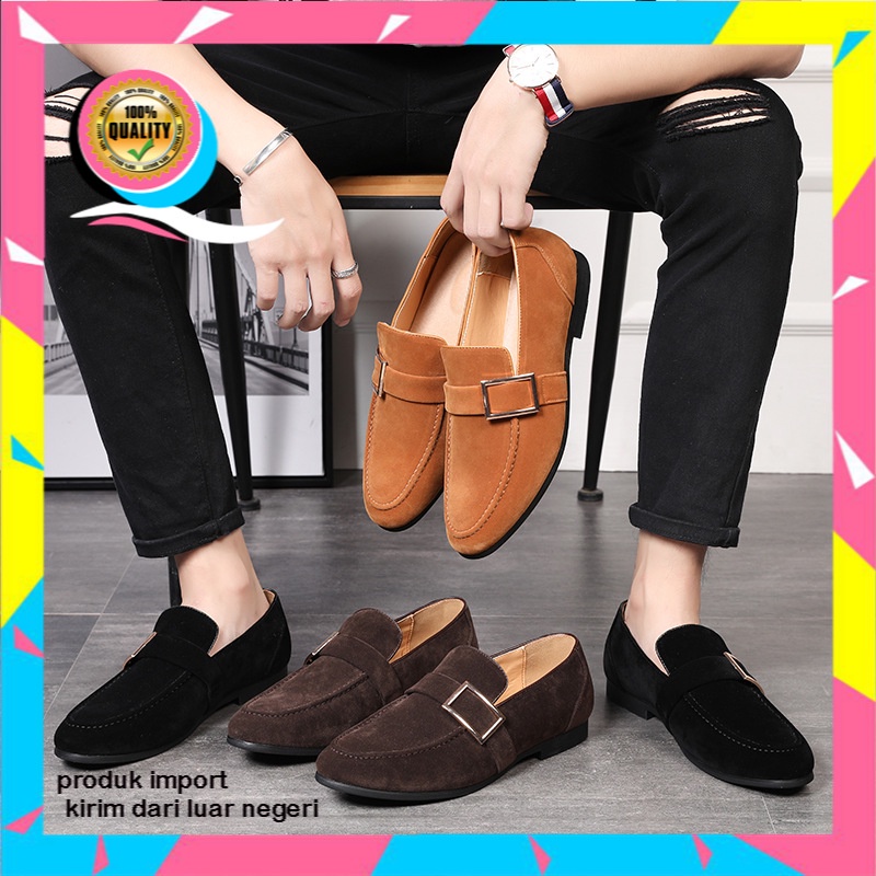 Sepatu Berharap   Kulit Sabuk Gesper Fashion Pria  Kulit  Pria Taobao Satu potongan