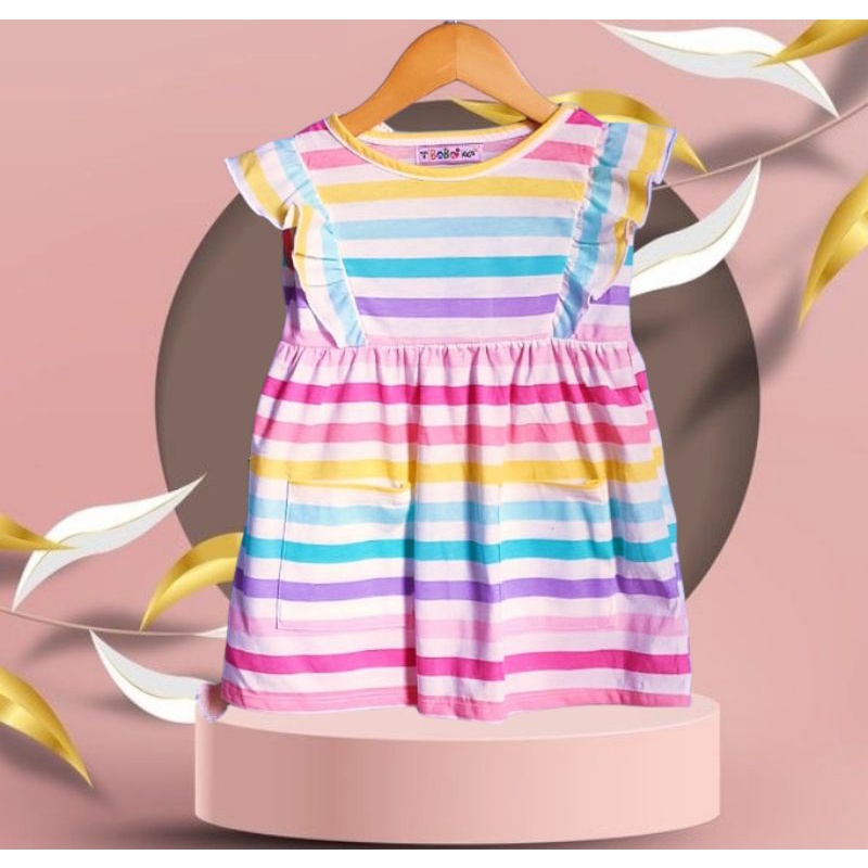 [Bobo kids] BAJU ANAK PEREMPUAN [YUMY] [2-5 T] [DRESS ANAK KATUN KAOS MIX MOTIF] [MBK]