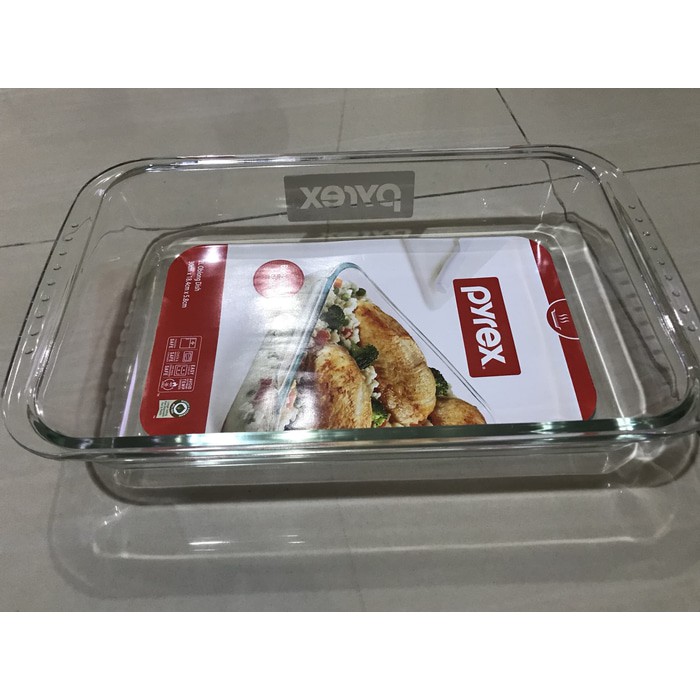 Pyrex Oblong Dish 2L (2 liter) original asli... wadah saji premium