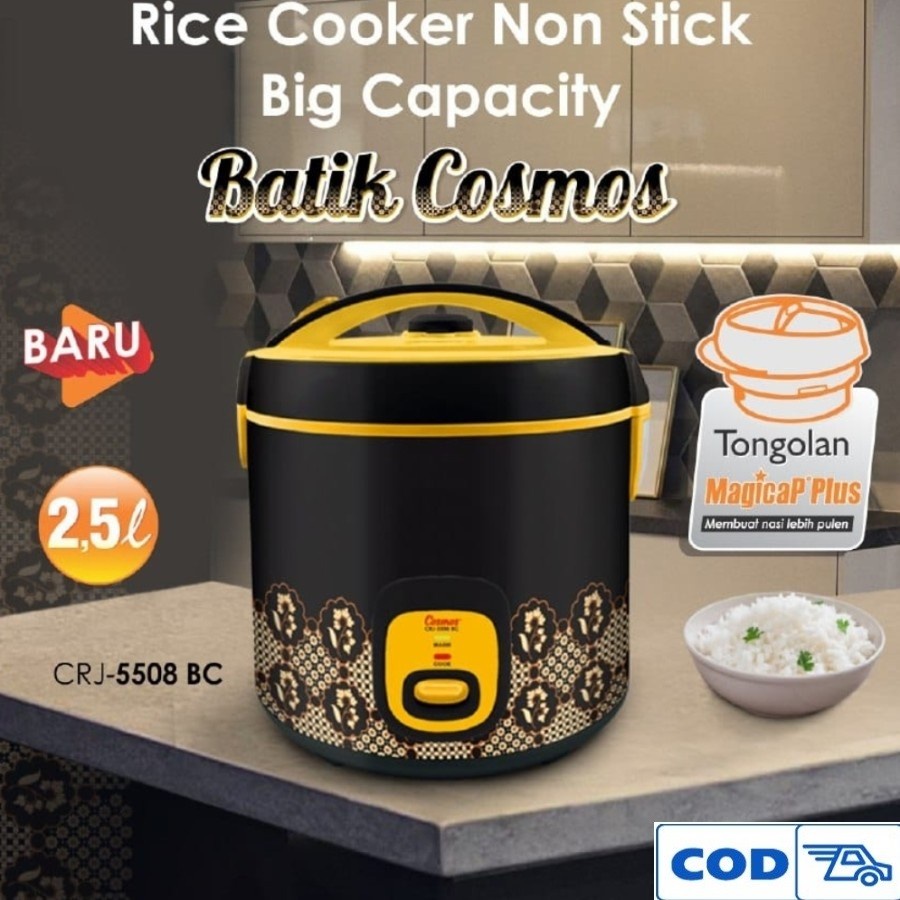 Cosmos Rice Cooker CRJ-5508 BC 3 Fungsi Kapasitas Besar 2,5 Liter