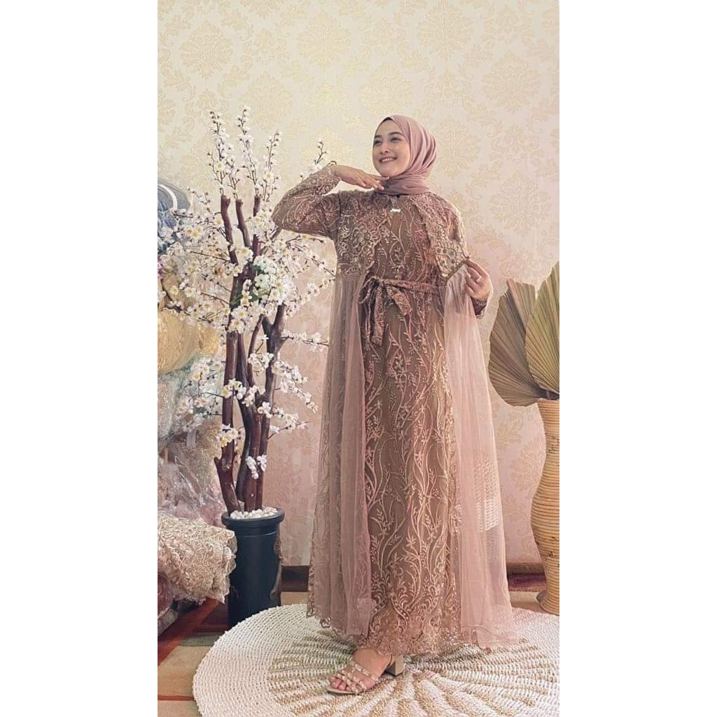 GAMIS BROKAT MERCY MUTIARA AISYAH MARSHA CERUTY FULL BRUKAT BEST SELLER MODIS KONDANGAN BRIDESMAID