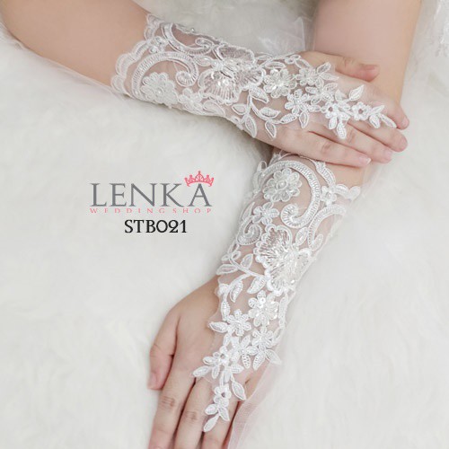 [PRODUK TERLARIS] BRIDAL LACE GLOVES SARUNG TANGAN BROKAT PERNIKAHAN PESTA STB021