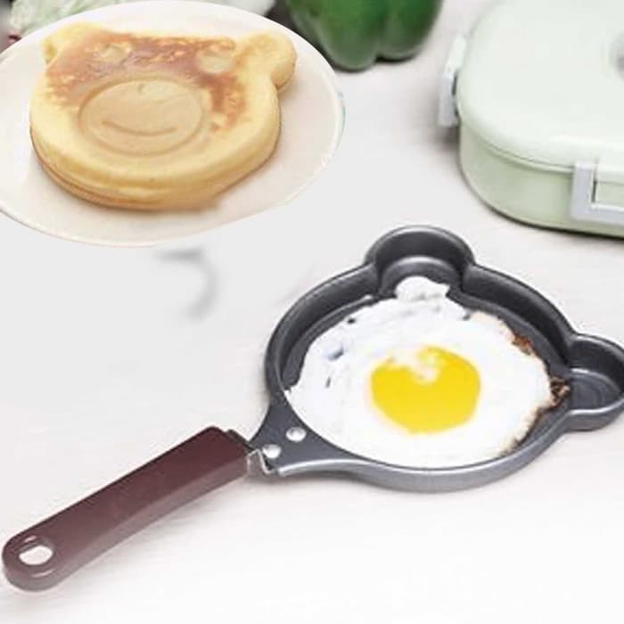Unik Teflon Mini Karakter Teddy Bear   wajan kecil fry pan bentuk   Beruang Diskon