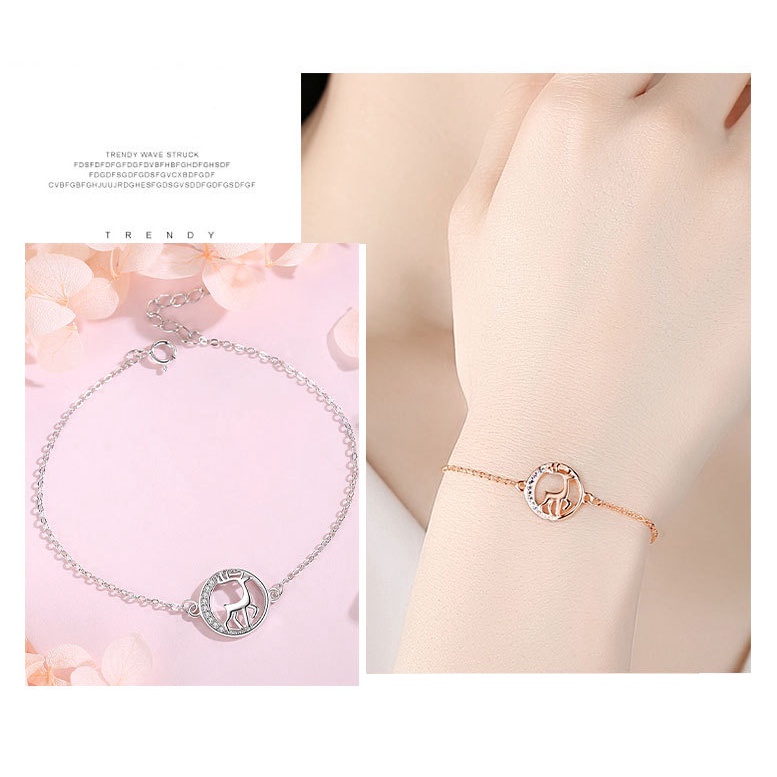 Gelang wanita Sterling silver S925  (Garansi  2  Tahun)  Gelang Arctic Deer  Fashion dan manis Bracelet Fashion and sweet perak asli S925 Original Arctic Deer