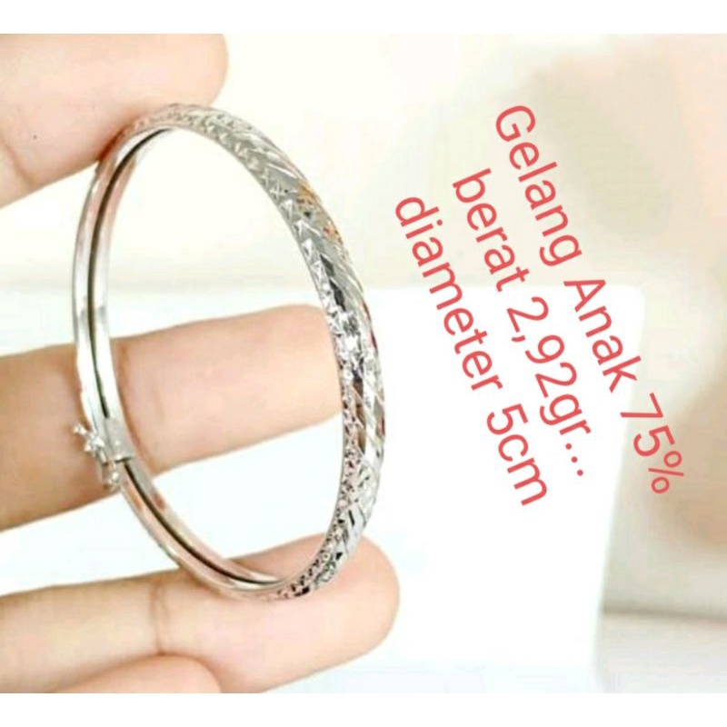Gelang tangan anak emas putih kadar 75persen