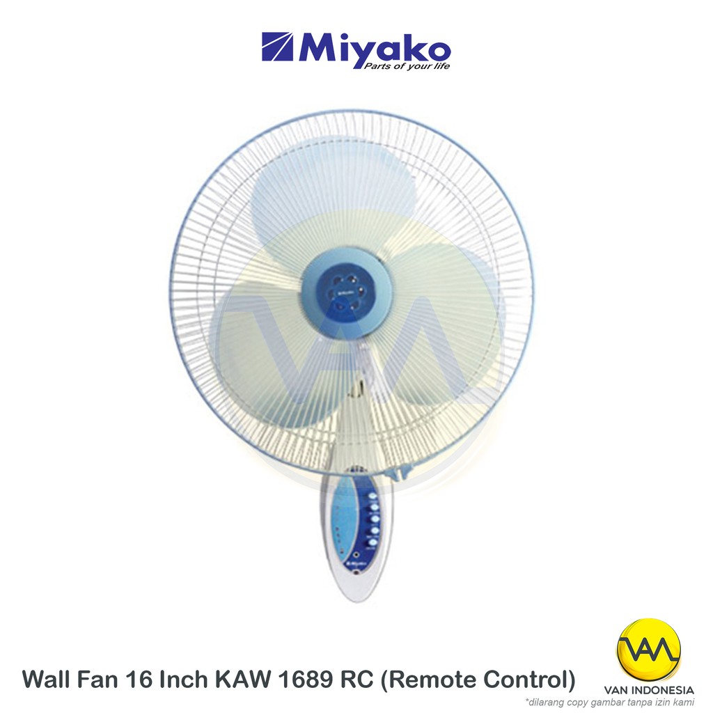 Kipas Angin Gantung Dinding / MIYAKO WALL FAN 16 inch KAW 1689 RC (Remote Control)